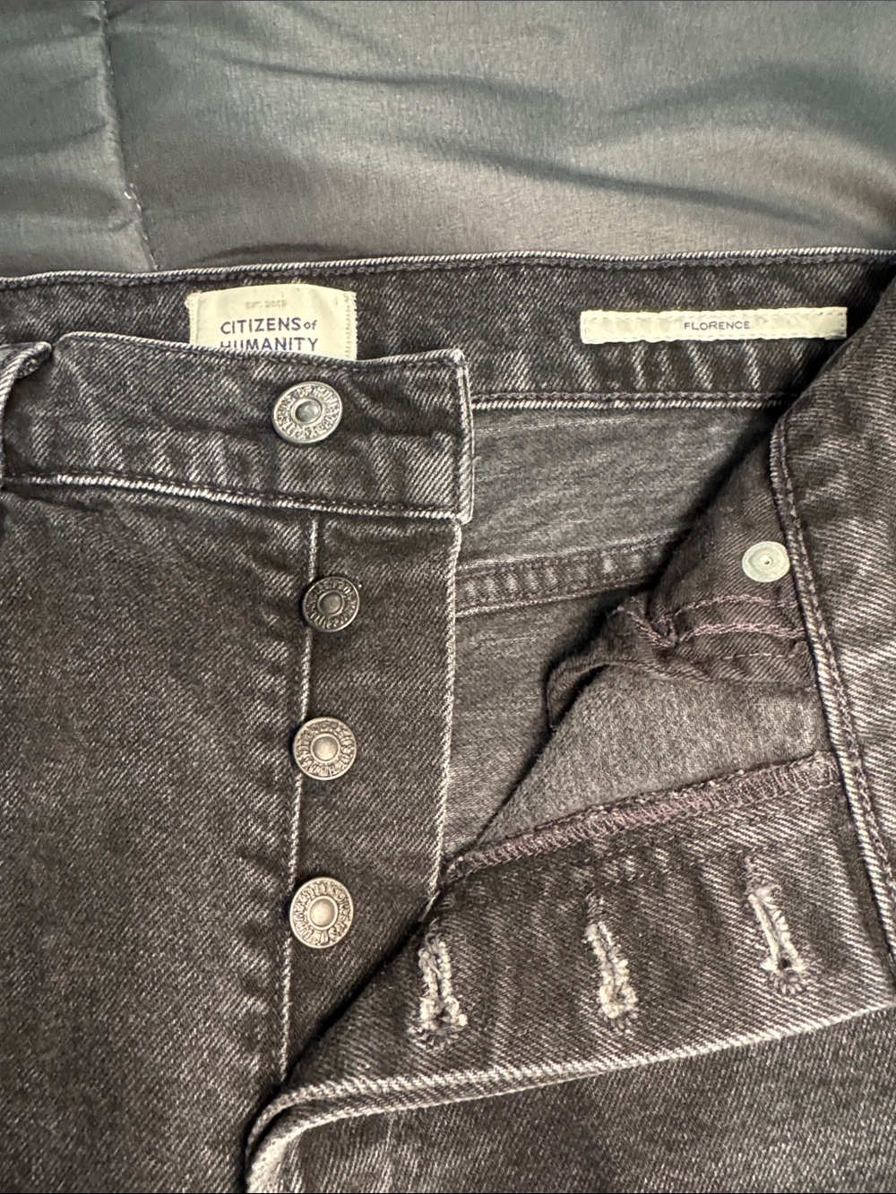 Citizens of Humanity Florence Black Distressed Hem Jeans - Size 27 - Picture 8 of 10